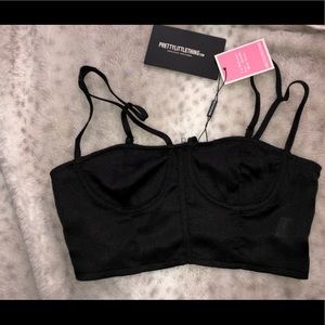 Black satin bralette